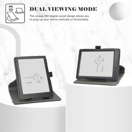 LiuShan Rotating Case for Onyx BOOX Go 6.360° Rotating Stand Function Case for Onyx Boox Poke 5/Onyx BOOX Go 6/Boox Poke 5S 6.0 Inch eReader (Not for Other Models), Black