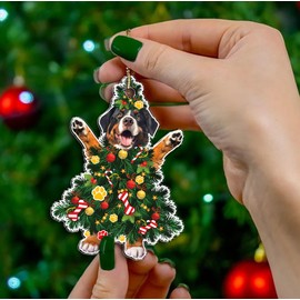 Bernese Mountain Dog Christmas Tree Ornament - Festive Acrylic Holiday Decoration for Bernese Lovers - Unique Dog Breed Ornament for Holiday Decor