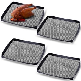 4 Pcs 11.5 x 13.5 Inch PTFE Solid Oven Basket Non Stick Cooking Basket Cooking Trays for Quick Oven Accessories Baking Chips Chicken Wings Bread Heating