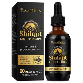 【live】Acentiallabs Shilajit Resin Organic Liquid Supplement, Shilajit Himalayan Organic, Contain 85 Trace Minerals 60ml