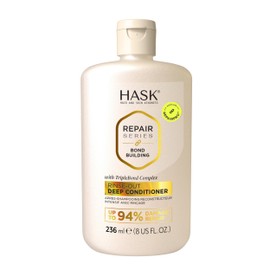 HASK Bond Building Rinse-Out Deep Conditioner with Triple Bond Complex & Argan Oil, Repairs Damage, Softens, Adds Moisture, Sulfate-Free, Cruelty-Free, Colour-Safe – 236 ml