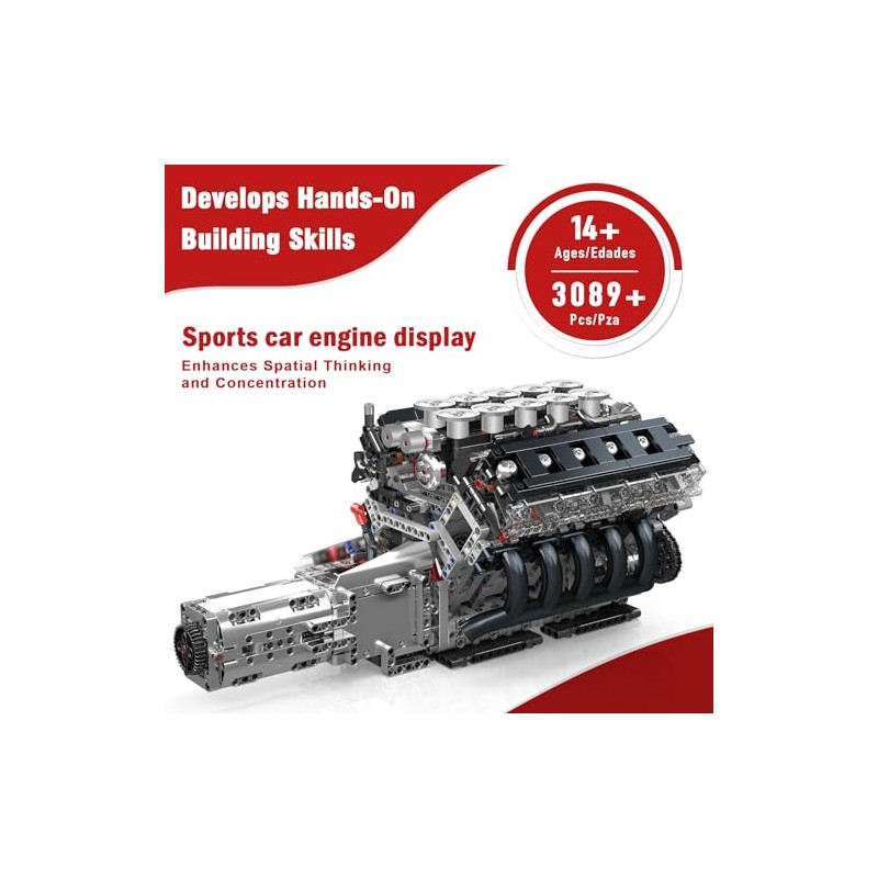 Mould King LR V10 Engine Model Kit for Adults, 1834