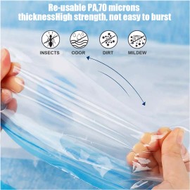 12 x Jumbo Vacuum Storage Bags Travel Space Saver Garment Seal Clothes Hand Pump