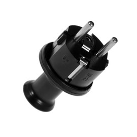 KEL Stecker Uni-Schuko, gerade und zerlegbar, 2p+Z Schuko, Fuer den Einsatz im Aussenbereich, IP44, schwarz