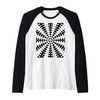 Starlight Beam With Dovetail Pattern Black On White Raglan Baseball
