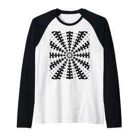 Starlight Beam With Dovetail Pattern Black On White Raglan Baseball Tee