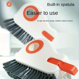 2-in-1 Window Track Cleaning Brush with Built-In Scraper – Handheld Groove and Crevice Cleaner for Sliding Doors and Window Frames