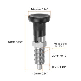 QUARKZMAN M12 Stainless Steel Compression Spring Ball Head Quick Release Plunger Self-Locking Plunger Retractable Index Plunger for Industrial Equipment Positioning Pin