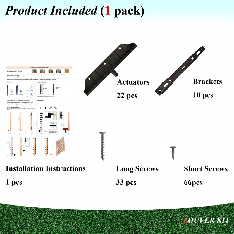 Explranltec Louver Bracket Kit, Deck Sunblind System, Shutters Hardware System