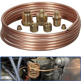 Unbranded Mechanical Oil Pressure Gauge 72in Inch Copper Line Tubing Install Kit w Fitting