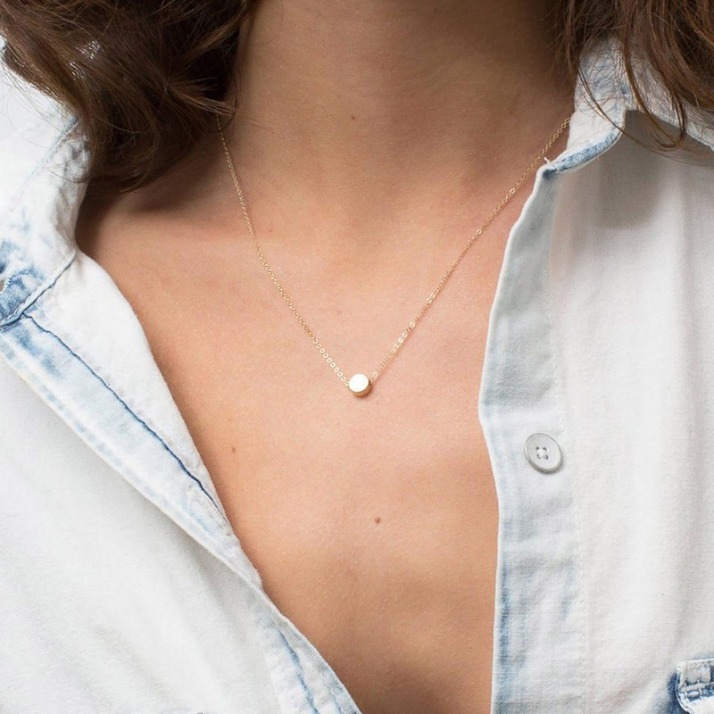 GUOKE Dot Necklace for Women – 14K Gold Plated Dainty