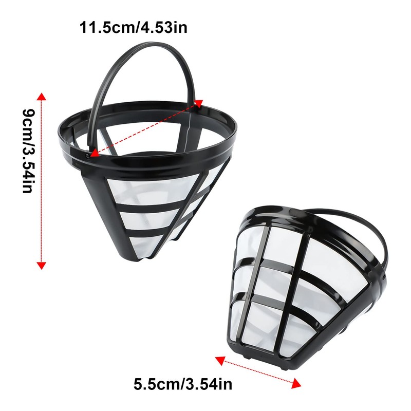 Byffoer 2-Pack Reusable Plastic Coffee Filter, 100 Mesh Basket for