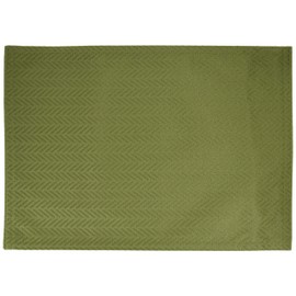 Cleib ヘリンボーン柄 撥水加工 ランチョンマット4枚組み 約32x45cm グリーン FS006