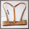 One Limitation BP305 Women's Suspender Leather Fashion Harness Silver Buckle