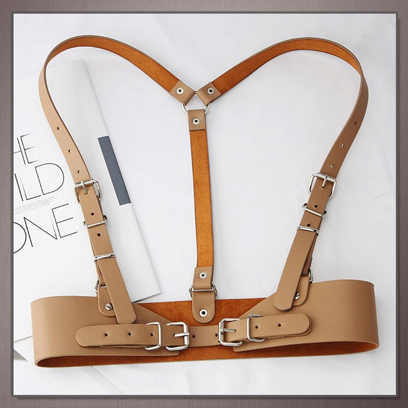 One Limitation BP305 Women's Suspender Leather Fashion Harness Silver Buckle