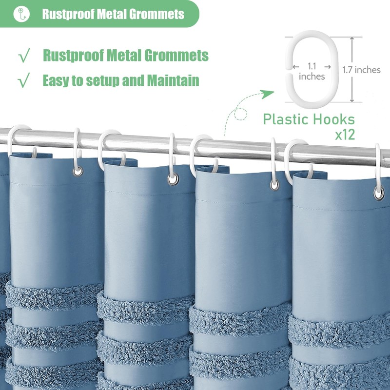 Dynamene Extra Long Shower Curtains 72 x 84 Inches Long