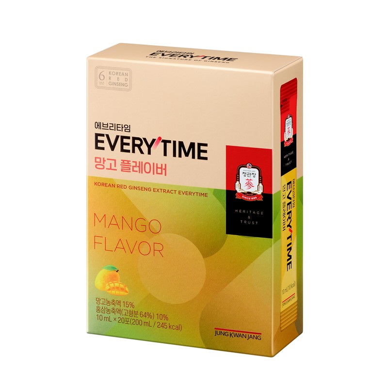 Everytime Korean Red Ginseng Extract 1,050mg & Mango (20 Sticks,