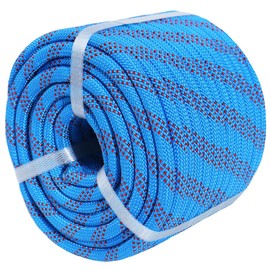 YUZENET Braided Polyester Arborist Rigging Rope (3/8 inch X 150 feet) High Strength Outdoor Rope for Rock Climbing Hiking Camping Swing, Blue/Red