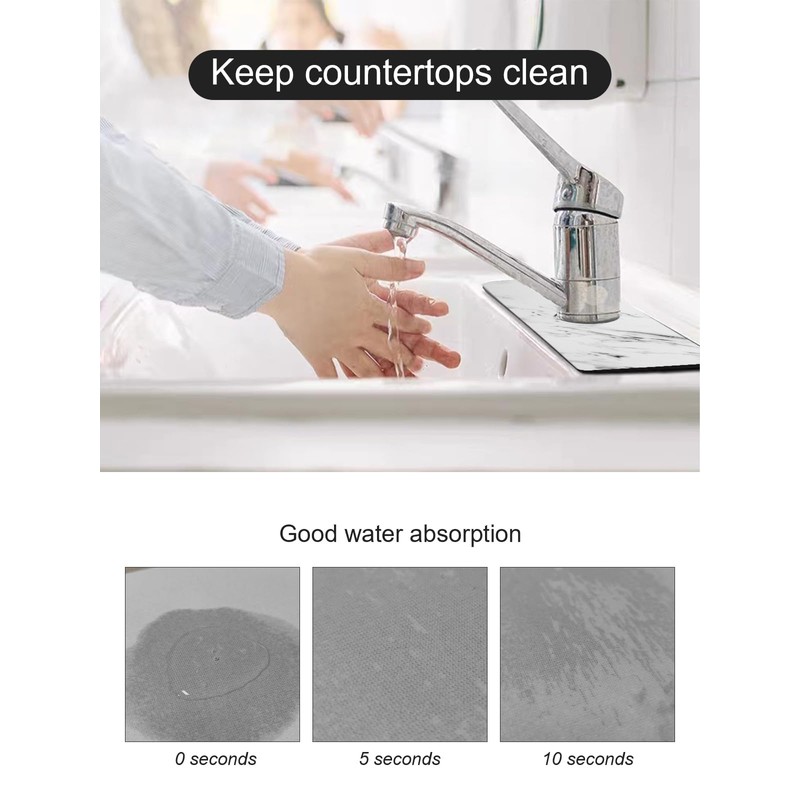 1 Piece Tap Absorbent Mat Kitchen Sink Splash Mat Sink