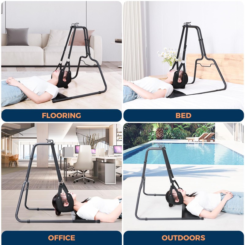 Neck Stretcher Hammock with Stand for Neck Decompression, Cervical Traction