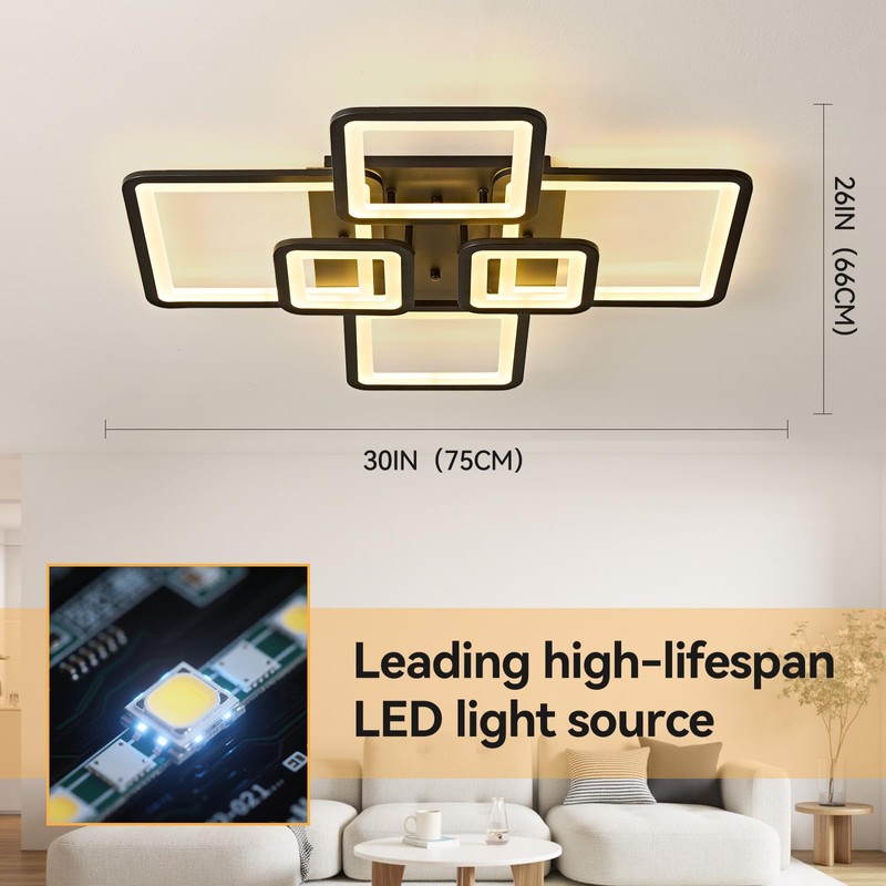 GNGXEFACA Modern LED Ceiling Light, Dimmable LED Ceiling Light Fixture