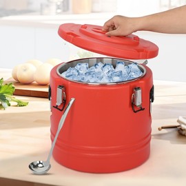 Gtouse Insulated Soup Container with Spoon, 21QT Portable Commercial Hot Box Food Warmer Hot or Cooler, Stainless Steel Insulated Food Container Carrier for Restaurant Canteen Home Party