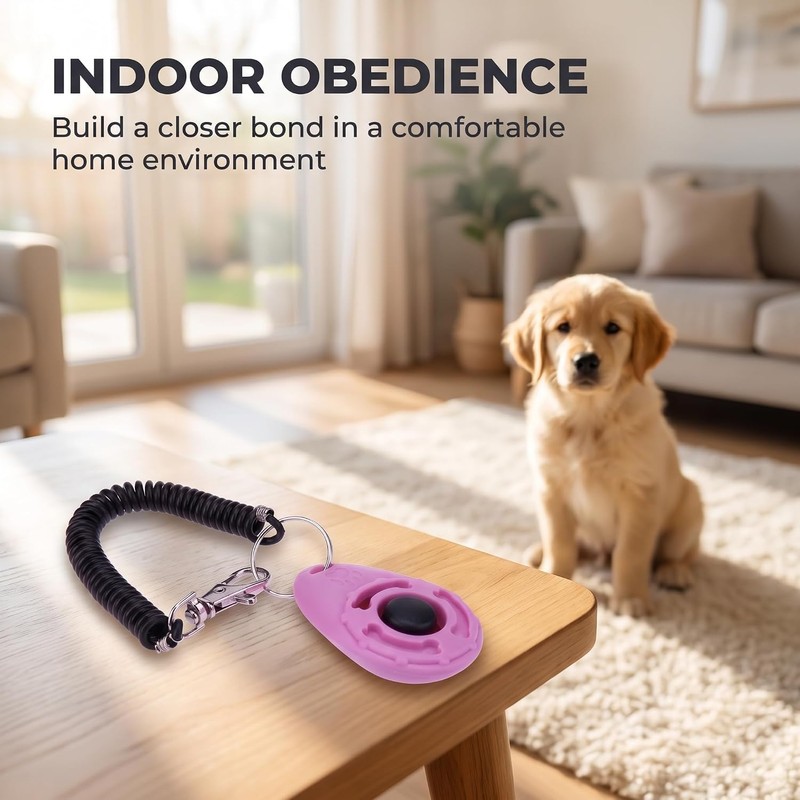 2Pcs Pink Dog Clicker for Training Easy to Use with