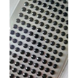 Crystal & Gems CraftbuddyUS 160pcs x 5mm BLACK Self Adhesive Rhinestone Gems, DIY Craft