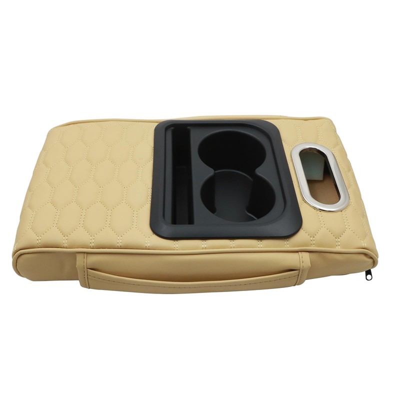 Priprilod Beige Car Center Console Armrest Pillow, Memory Foam with