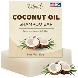 Barra de champú de aceite de coco, barra de champú natural para el cabello, barra de champú sólido hidratante para cabello seco y opaco, sin plástico,