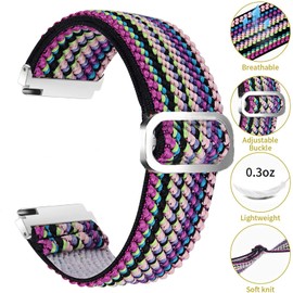 IDW13,IDW16,IDW19 Smartwatch Bands, Lamshaw 22mm Stretch Elastics Nylon Adjustable Replacement Strap Accessories for Men & Women Compatible for TOOBUR,TEMINICE,VRPEFIT,Konitee,Gydom,Faweio IDW13 Watch