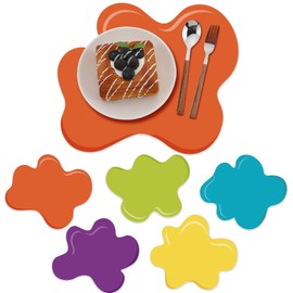 Buryeah Set of 50 Little Artist Party Placemats Paint Splatter Shaped Paper Placemats 12.8'' x 11'' Colored Disposable Placemats for Toddlers Kids Colorful Paper Place Mats for Birthday Party Table