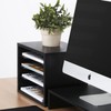 FITUEYES Wood Desk Paper Organizer with 4 Tiers Storage Desktop