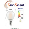 SUNSEED 10 x Filament LED Frosted Golf Ball Lamp E14