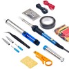 Soldering Iron Kit, 60W Adjustable Temperature 15-in-1, Solder Wire, 2