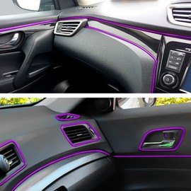 Spurtar Purple Car Accessories Interior Aesthetic for Women Men Car Mods Trim Strips- Universal Interior Decorative Auto Accessories Molding Line Fun Truck Parts for Air Vent & Dashboard,16.4ft /5M