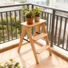 JIKUGO Bamboo Foldable 3-Step Stool Wide Anti-Slip Pedal Sturdy Ladder