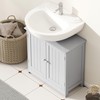 HOMCOM Under Sink Bathroom Cabinet, Pedestal Sink Storage Cabinet with