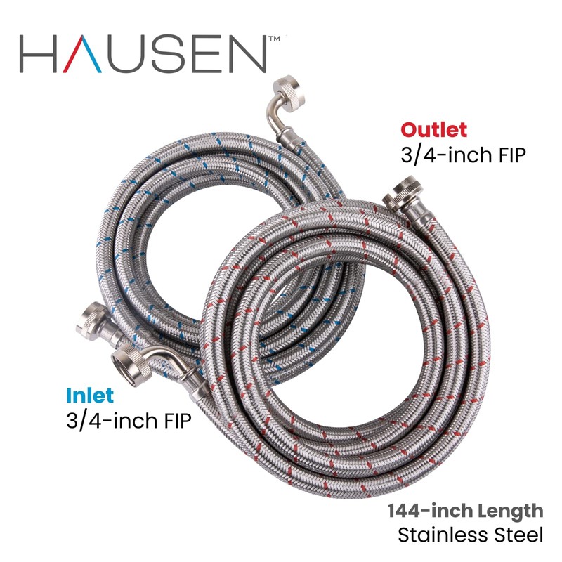 Hausen 144-Inch Stainless steel Washing machine connector 12 Feet -