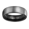 TRUMIUM 6mm Men's Tungsten Wedding Bands Black I Love You