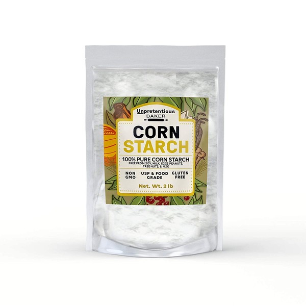 Corn Starch (2 lb) All-Natural, Gluten Free, Thickening Agent, For Baking & Cleaning, Resealable Bag