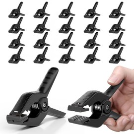 EMART Spring Backdrop Clamps - 4.5 inch - Black Large Heavy Duty Photography Clips for Shooting Studio Woodworking Background Stand 20 Pack