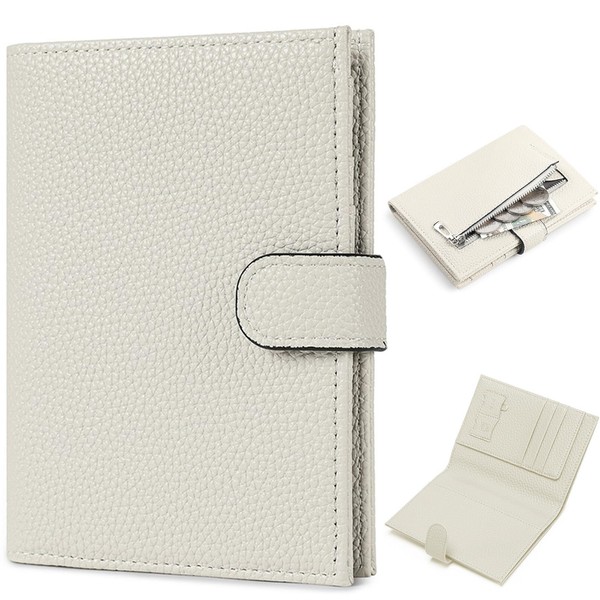 Shanado Passport Case, Leather, Bifold Wallet, Coin Purse, Anti-Skimming, Passport