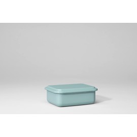 Riess, 0411-126 Storage Container with Lid 15 x 11 x 5 cm Enamel Design SERVE + STORE Sage Green Weight 0.4 kg LH 15.7 x 11.7 x 5 cm