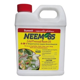 SUMMIT NEEM 85 Cold Pressed NEEM Oil, 4-in-1 Concentrate Makes Up to 21 Gallons, for Use On Vegetables, Fruits, Citrus, Nuts, Hemp, Lawns and Ornamental Plants (Quart)
