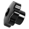 Laroal 10 PCS Star Knob M12 Black Plastic Through Hole