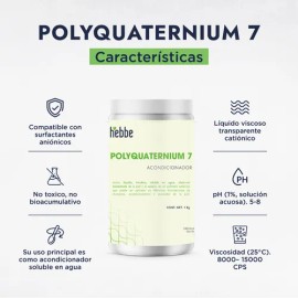 Poliquarterium 7 Antiestatico uso en acondicionadores capilares y formulas faciales Hebbe Cosmetics & Ludika 1 Kg