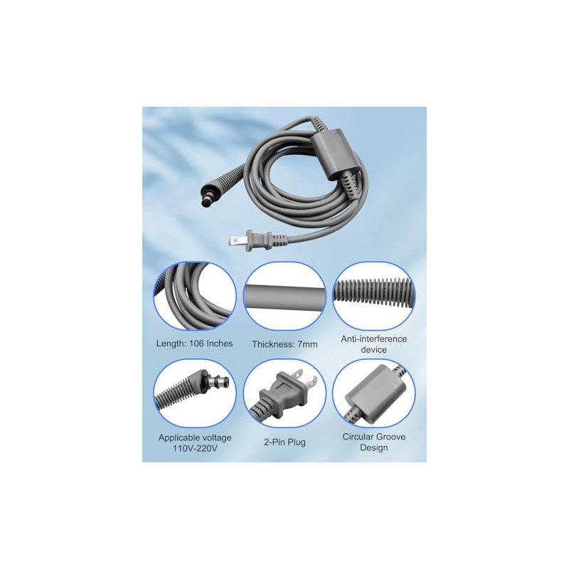 Cable de Alimentación para Rizador de Pelo Compatible con Dyson