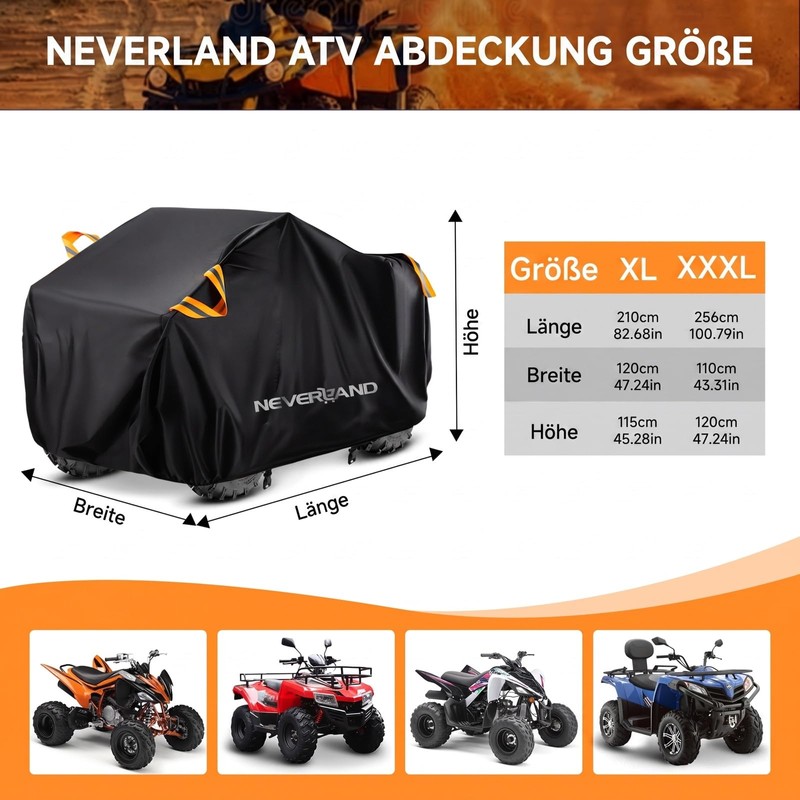 Novsight Quad ATV protective cover, winterproof, protection against dust, rain