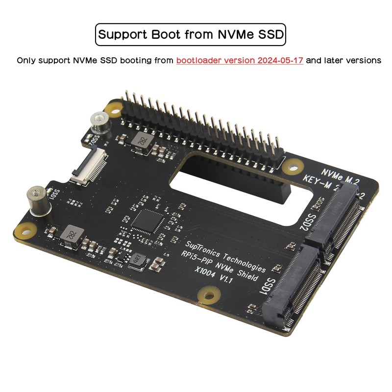 Geekworm X1004 PCIe to Dual M.2 HAT NVMe 2280 SSD
